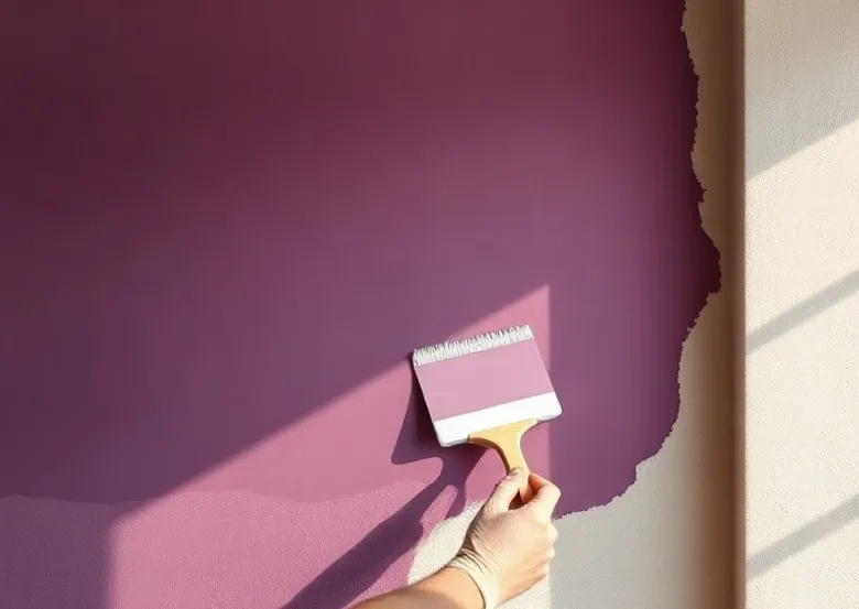 Application d'un enduit décoratif à la lisseuse sur un mur