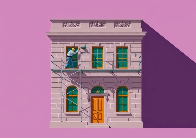 Ravalement de façade en pierre, nettoyage et application d'enduit